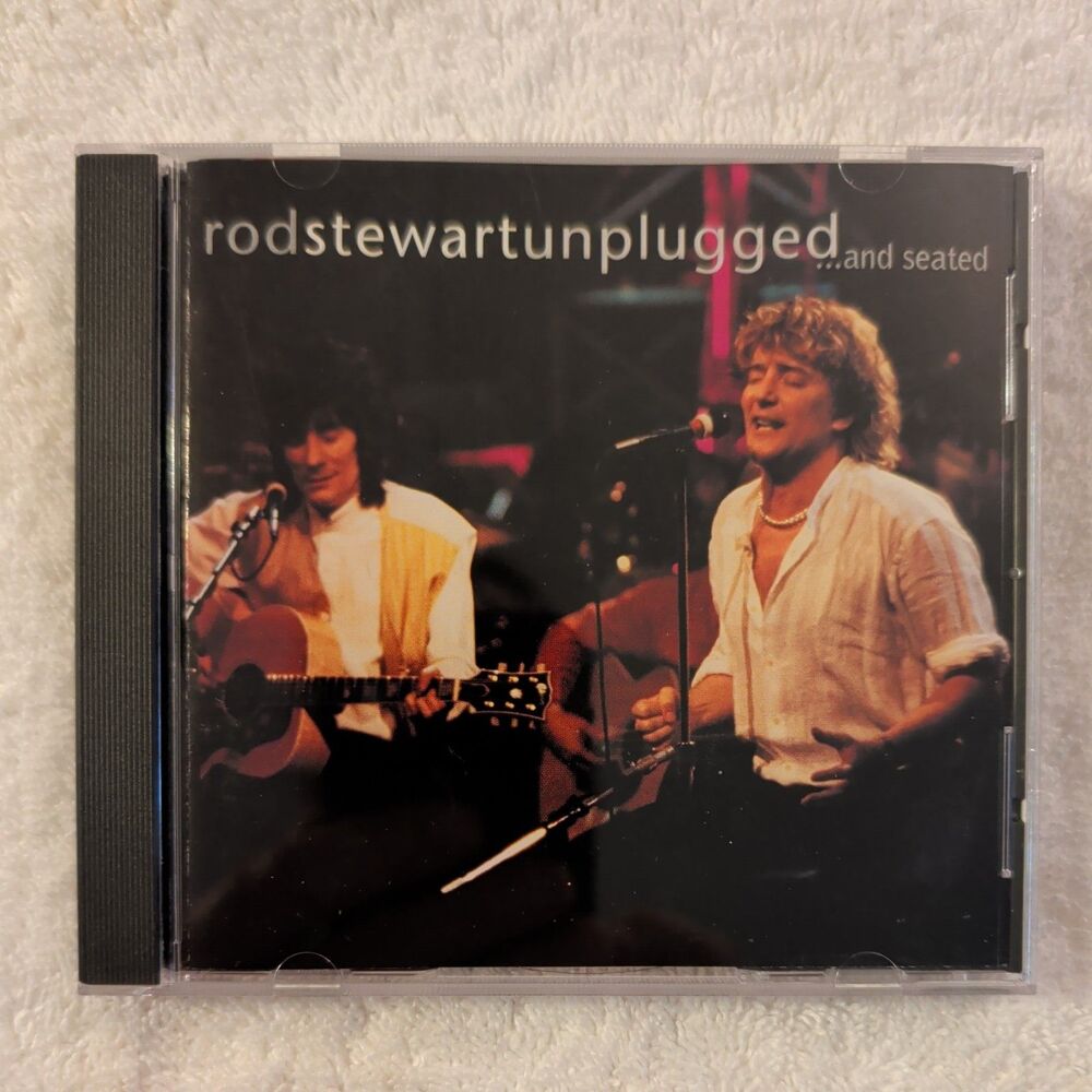 Music CD Rod Stewart Unplugged Album Mtv And Seated Warner Bros 1993